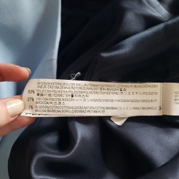 Zara Woman baby blue collarless overcoat - Picture 7 of 7